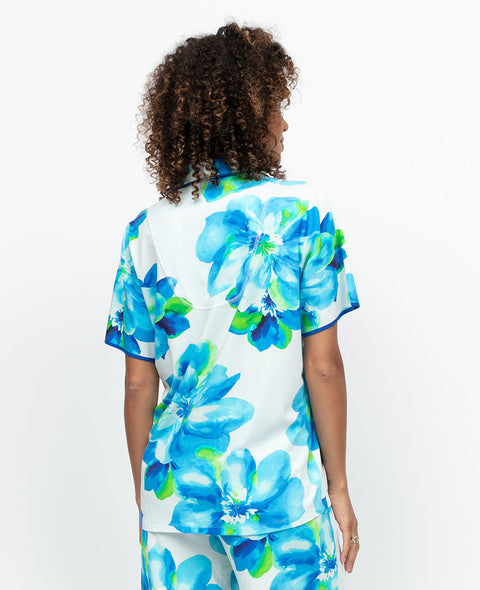 Ashley Womens Floral Printed Jersey Pyjama Top
