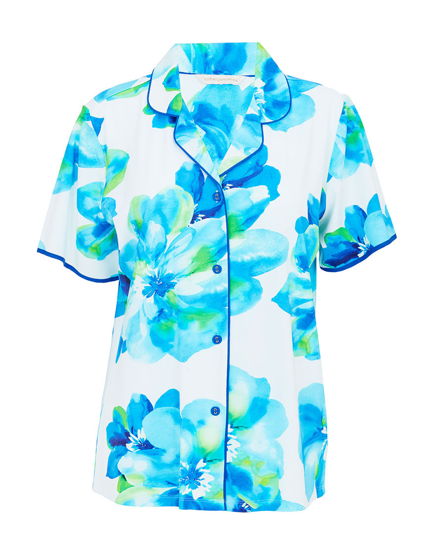Ashley Womens Floral Printed Jersey Pyjama Top