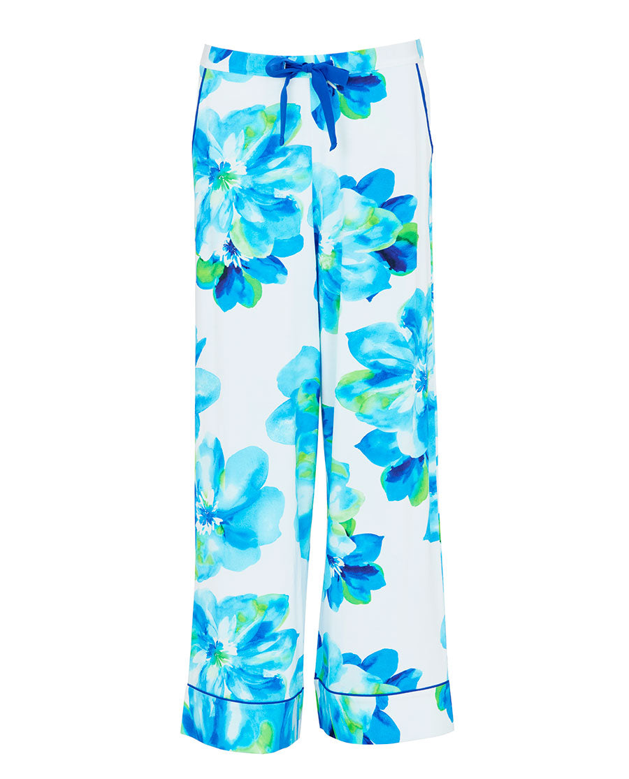 Ashley Womens Floral Printed Jersey Wide Leg Pyjama Bottoms
