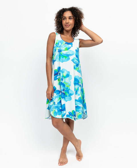 Ashley Womens Floral Printed Jersey Swing Nightdress