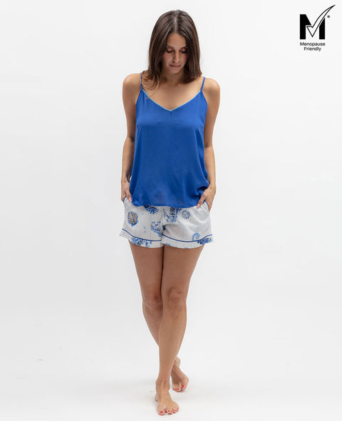 Essie Womens Modal Cami and Seahorse Print Shorty Set