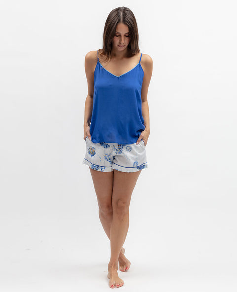 Essie Womens Modal Cami and Seahorse Print Shorty Set