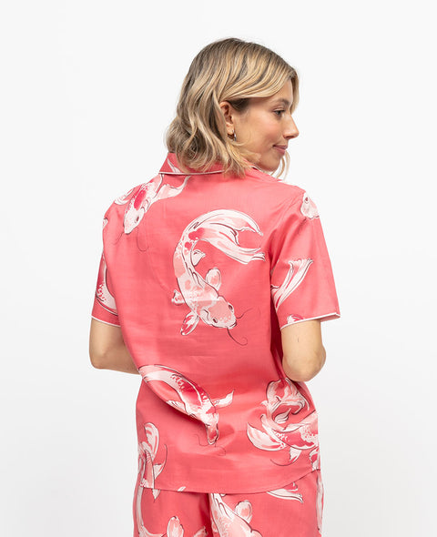 Amelia Womens Koi Fish Print Pyjama Top