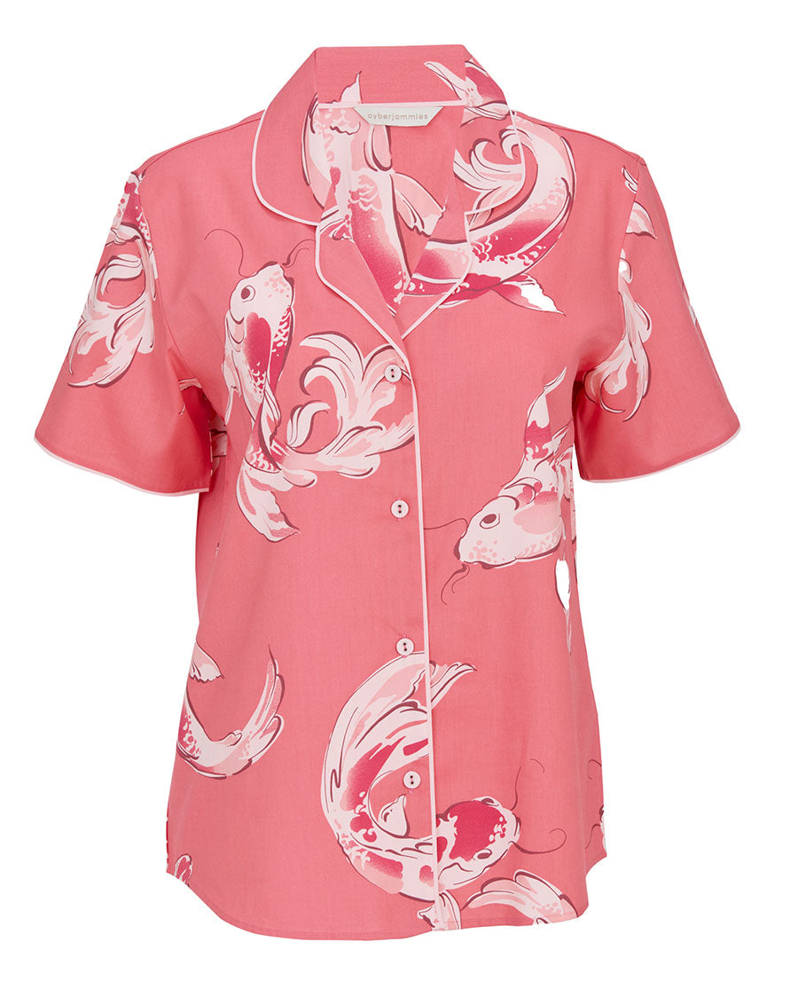 Amelia Womens Koi Fish Print Pyjama Top