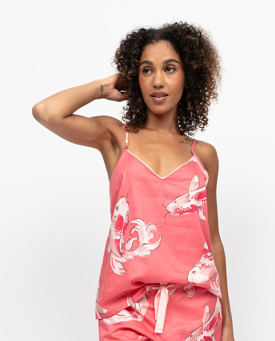 Amelia Womens Koi Fish Print Cami