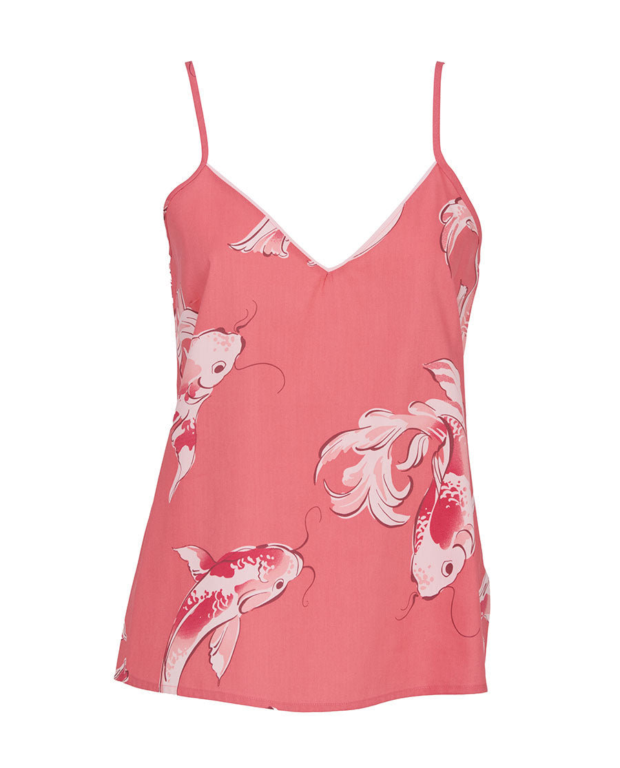 Amelia Womens Koi Fish Print Cami
