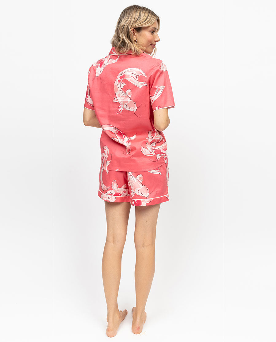 Amelia Womens Koi Fish Print Shorts
