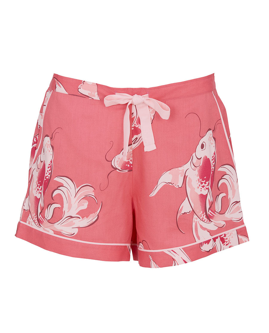 Amelia Womens Koi Fish Print Shorts