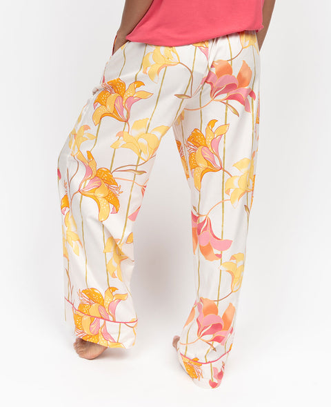 Amelia Womens Floral Print Wide Leg Pyjama Bottoms