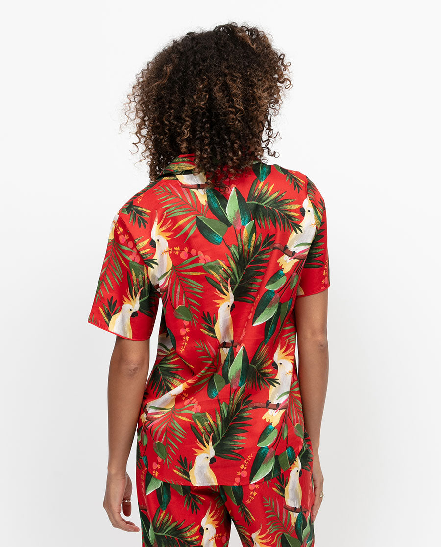 Tara Womens Cockatoo Print Pyjama Top
