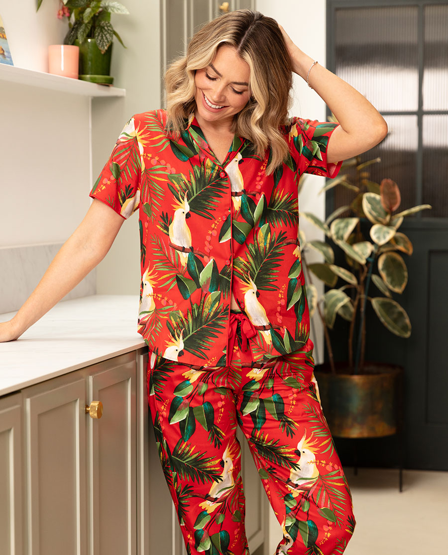 Tara Womens Cockatoo Print Pyjama Top