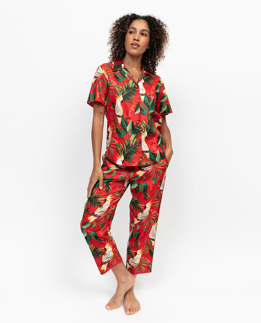 Tara Womens Cockatoo Print Pyjama Top