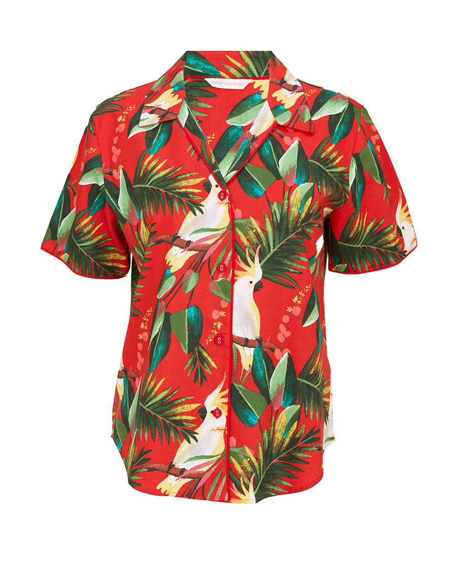 Tara Womens Cockatoo Print Pyjama Top