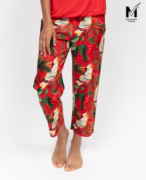 Tara Womens Cockatoo Print Cropped Pyjama Bottoms