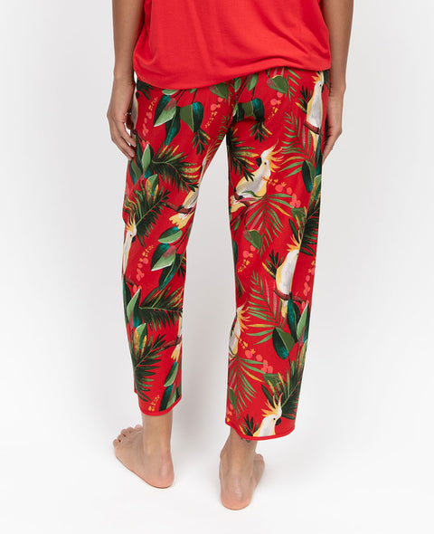 Tara Womens Cockatoo Print Cropped Pyjama Bottoms