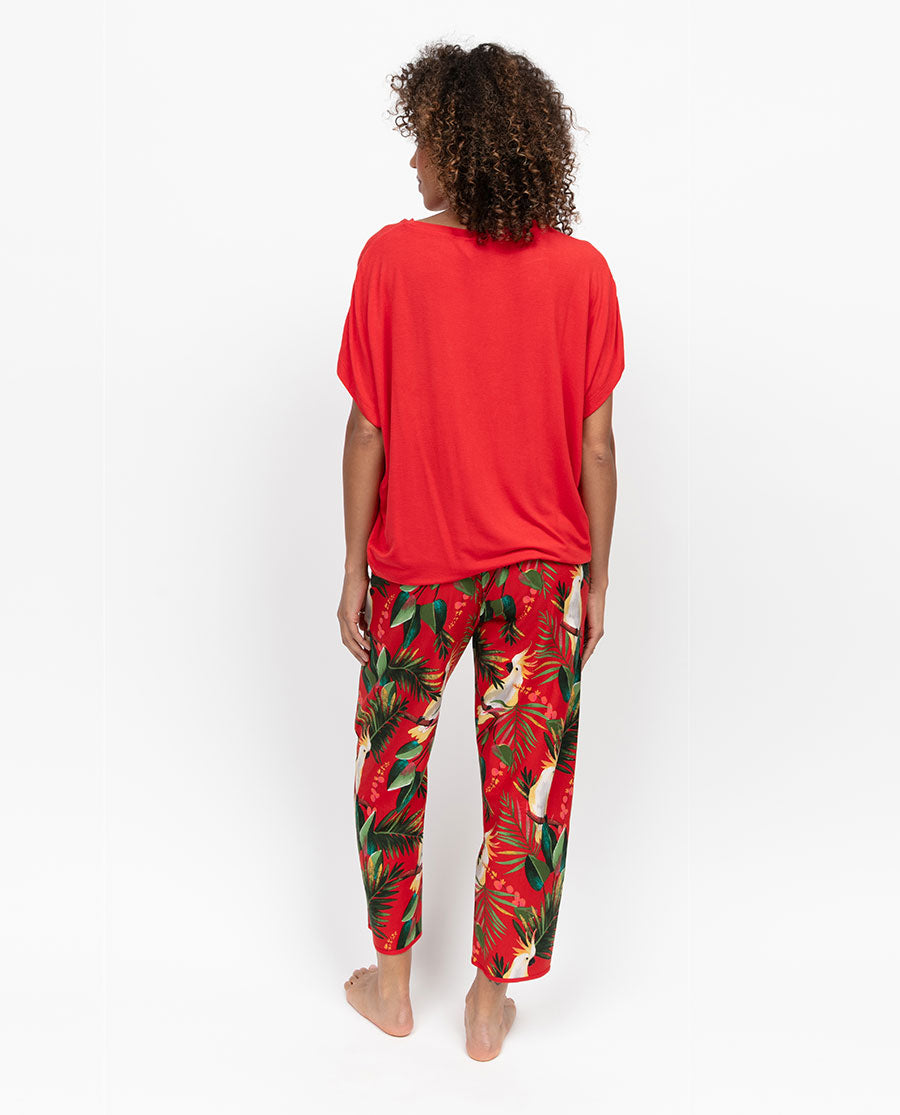 Tara Womens Cockatoo Print Cropped Pyjama Bottoms