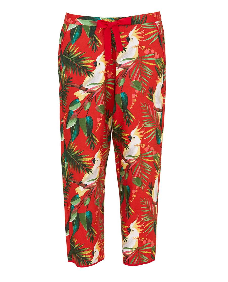Tara Womens Cockatoo Print Cropped Pyjama Bottoms