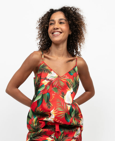Tara Womens Cockatoo Print Cami