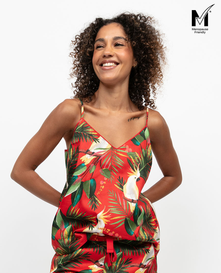 Tara Womens Cockatoo Print Cami