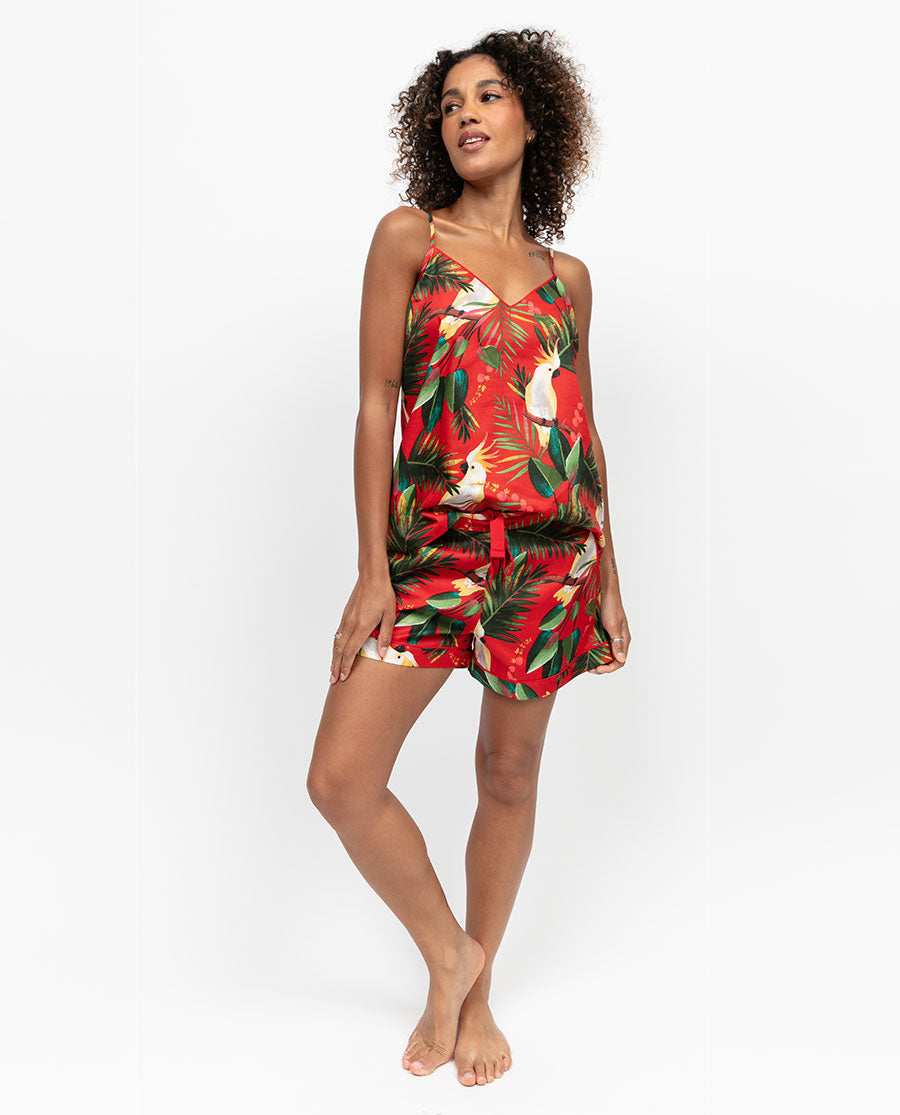 Tara Womens Cockatoo Print Cami