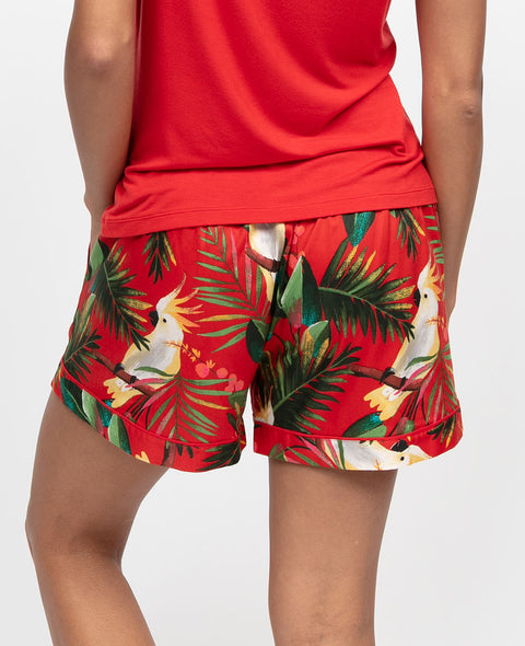 Tara Womens Cockatoo Print Shorts