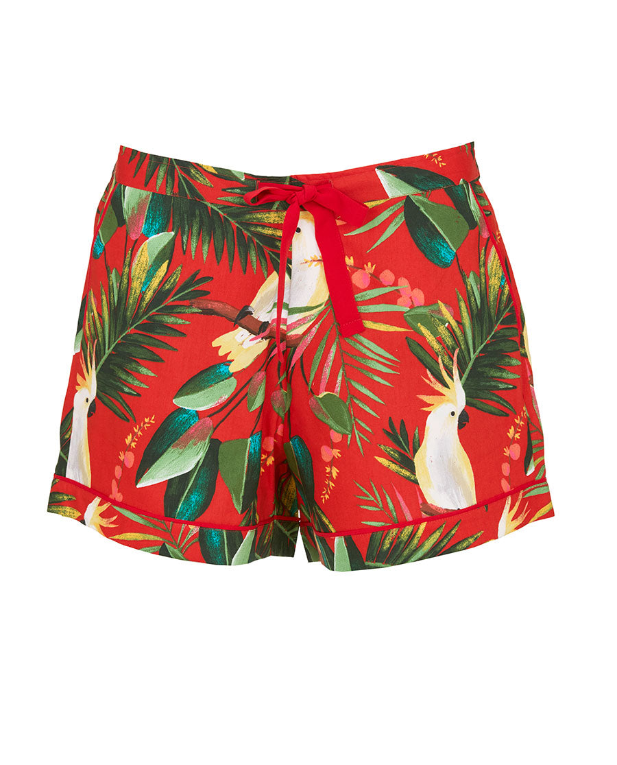 Tara Womens Cockatoo Print Shorts