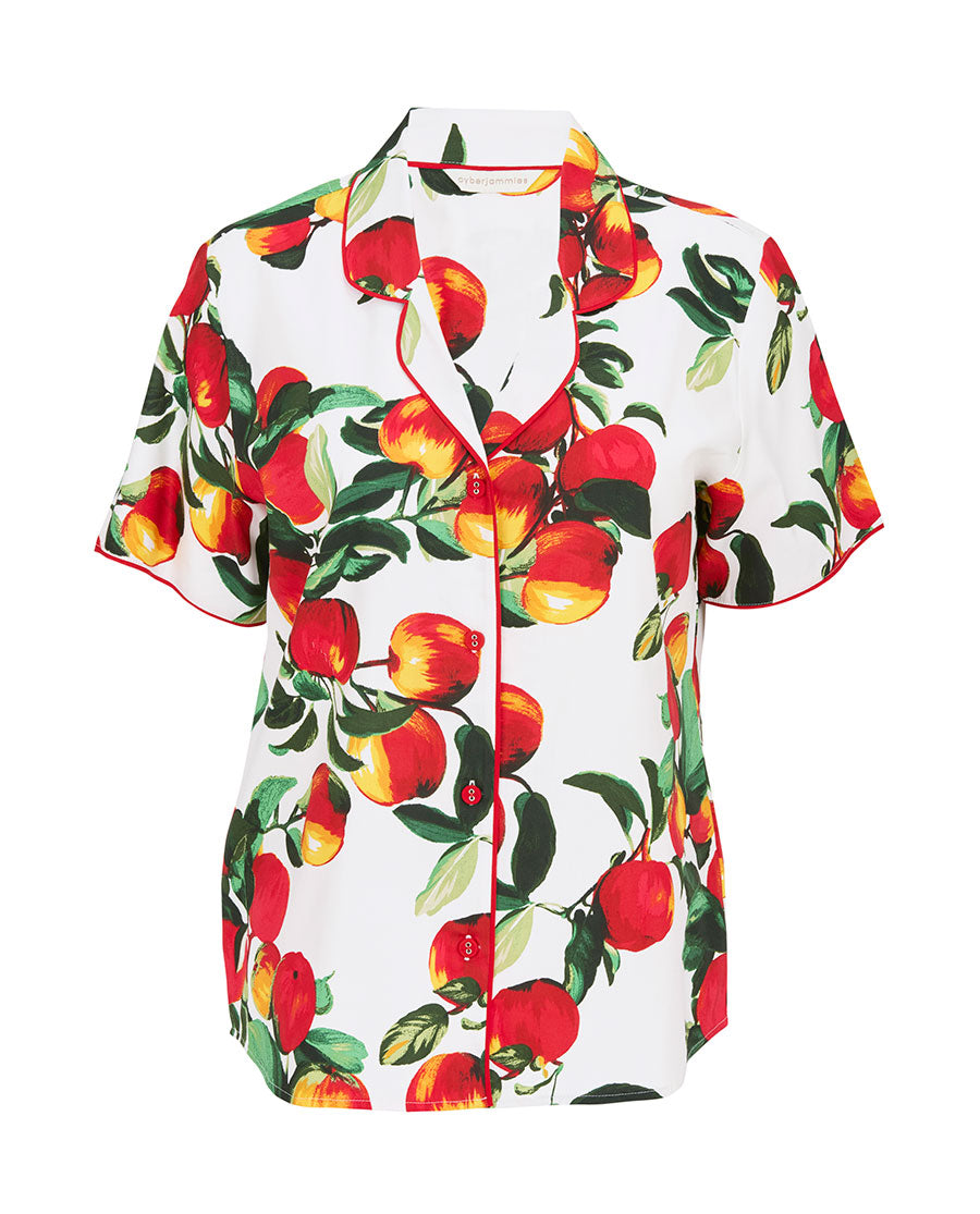 Tara Womens Apple Print Pyjama Top