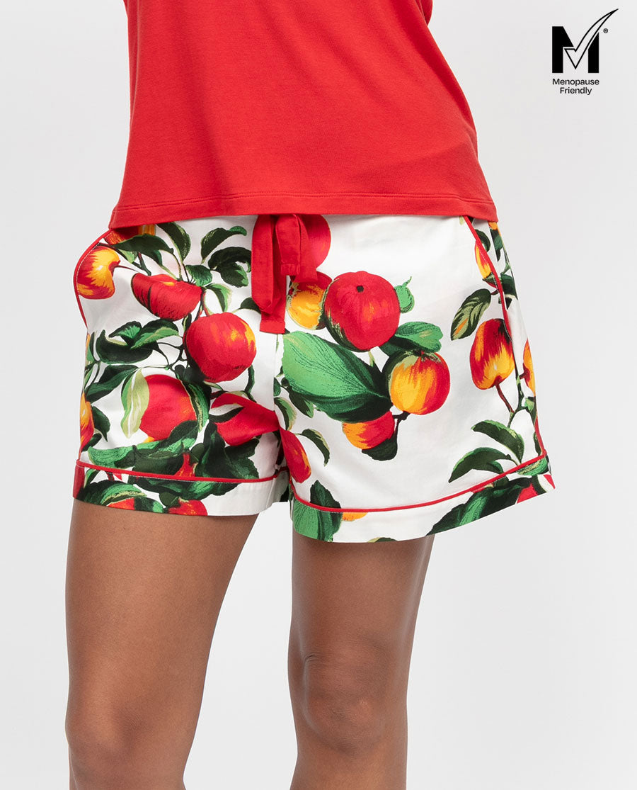 Tara Womens Apple Print Shorts