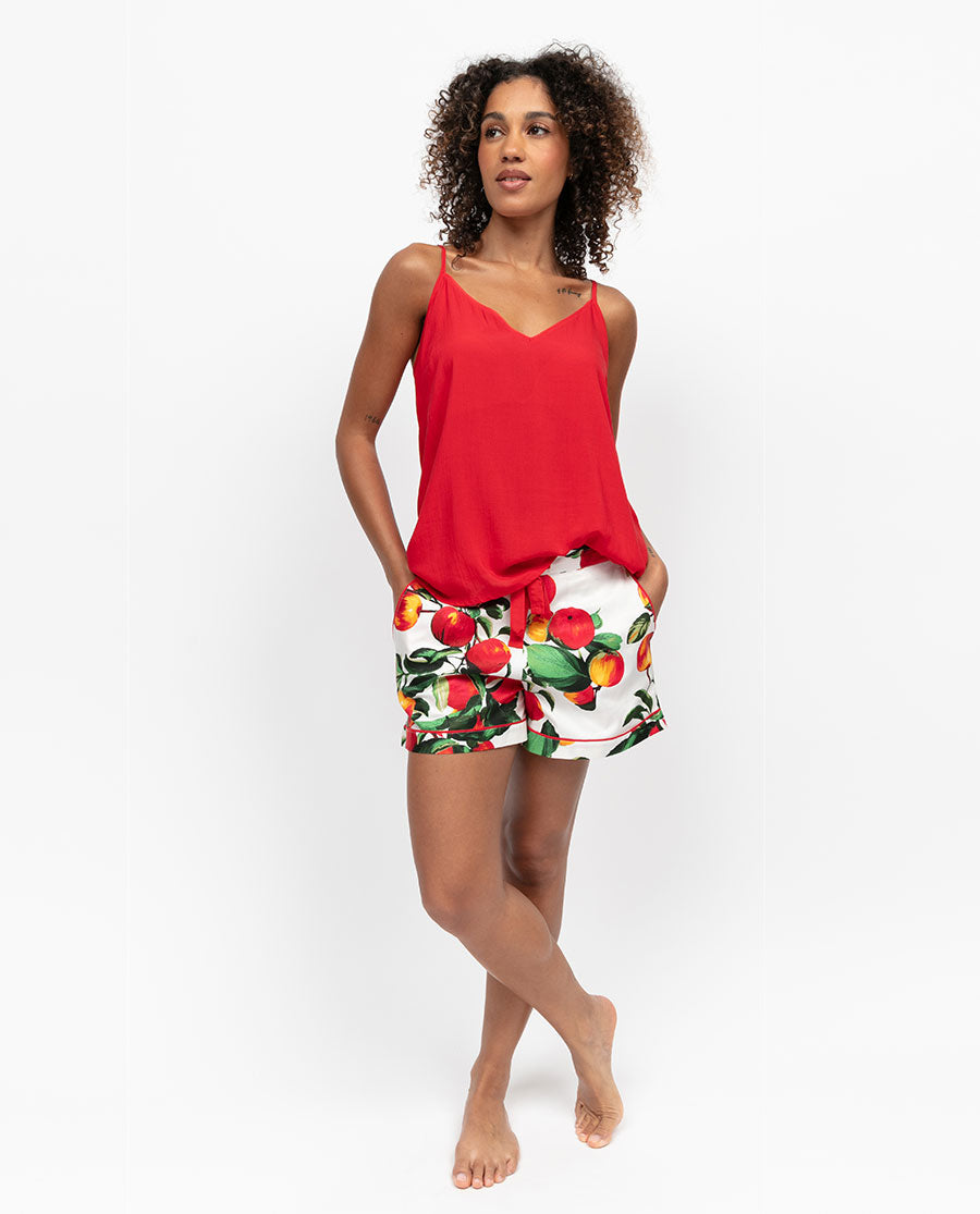 Tara Womens Apple Print Shorts