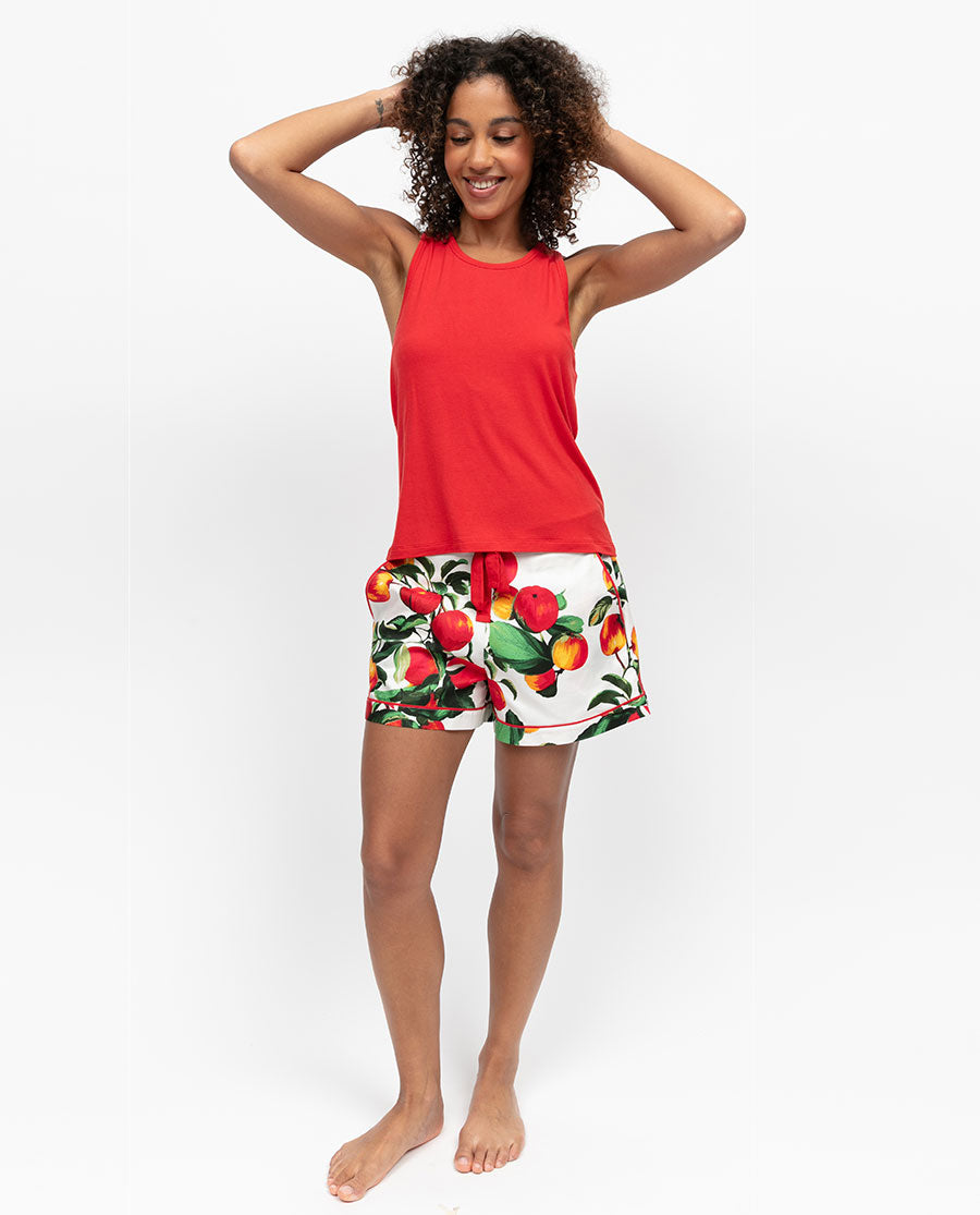 Tara Womens Apple Print Shorts
