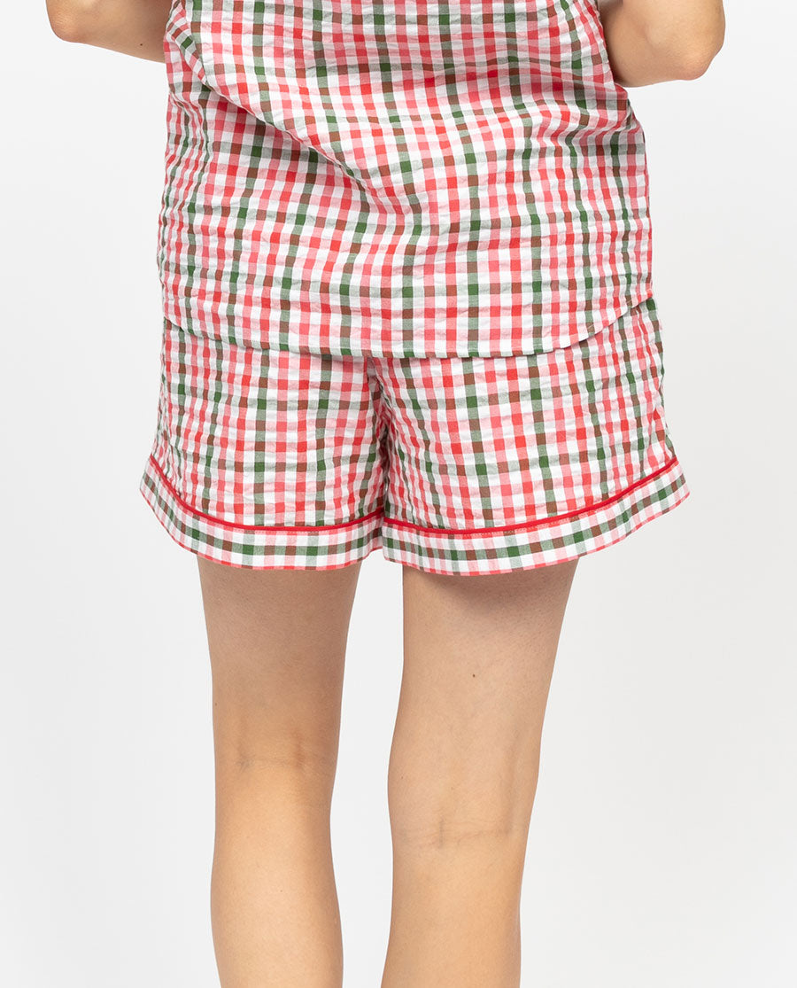 Tara Womens Seersucker Check Shorts