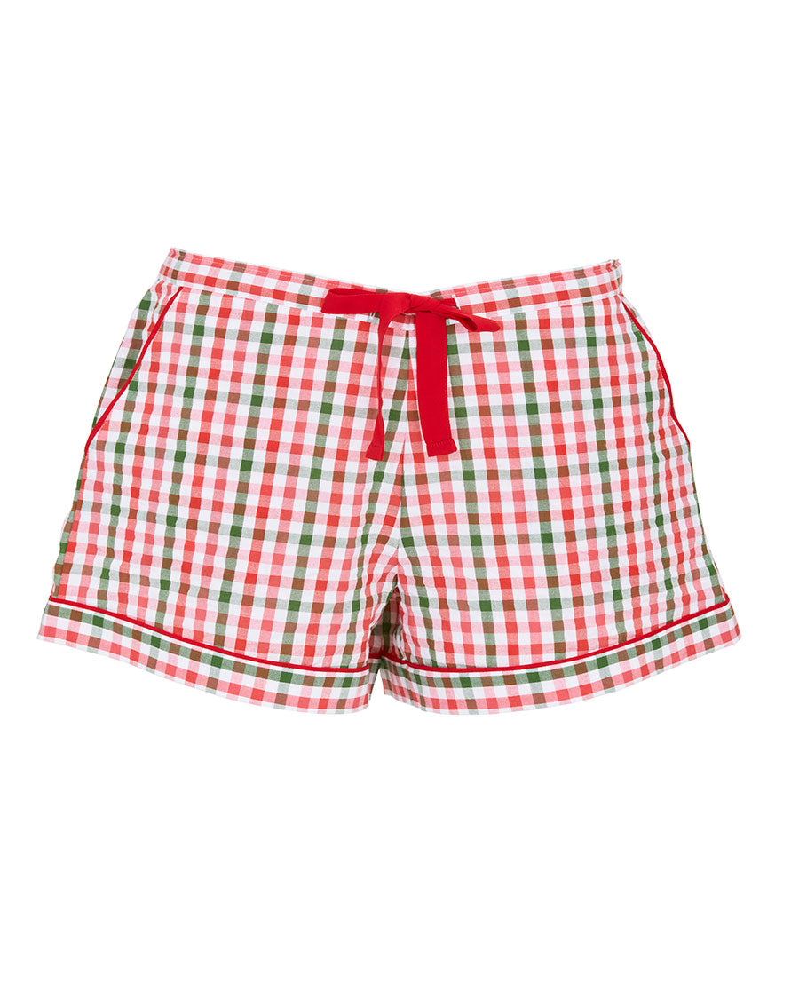 Tara Womens Seersucker Check Shorts
