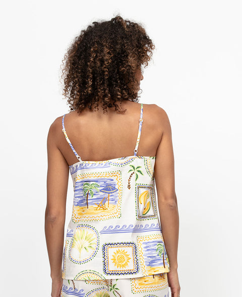 Cora Womens Postcard Print Cami