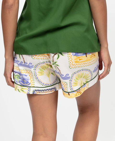 Cora Womens Postcard Print Shorts
