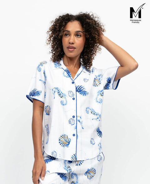 Essie Womens Seahorse Print Pyjama Top