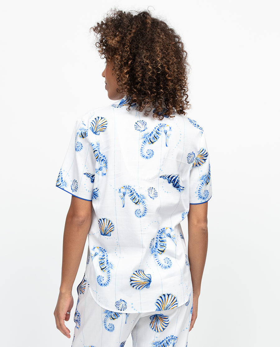 Essie Womens Seahorse Print Pyjama Top