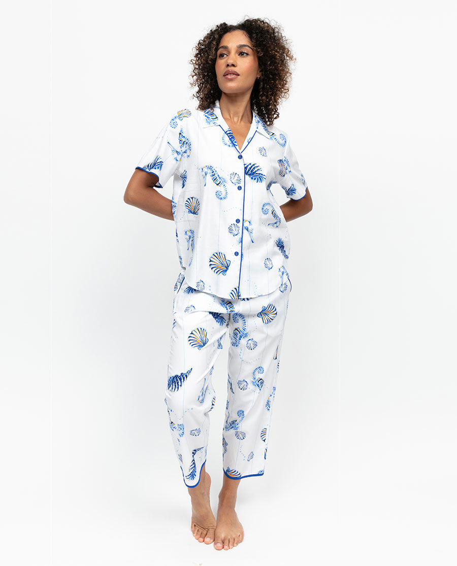 Essie Womens Seahorse Print Pyjama Top
