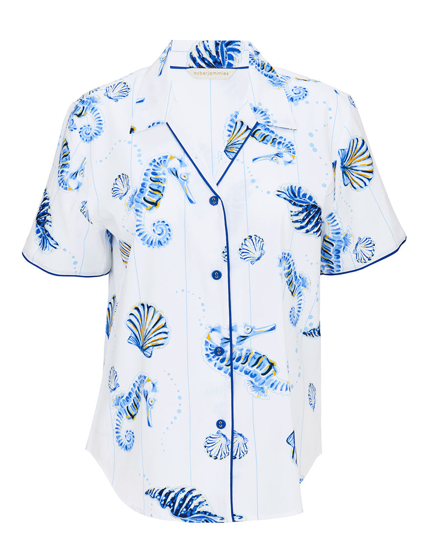 Essie Womens Seahorse Print Pyjama Top