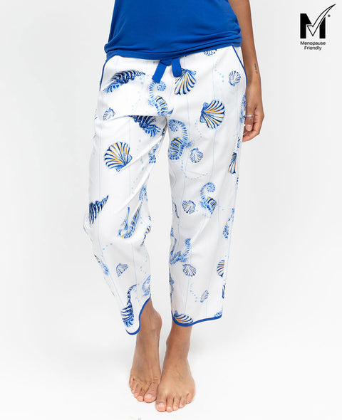 Essie Womens Seahorse Print Cropped Pyjama Bottoms