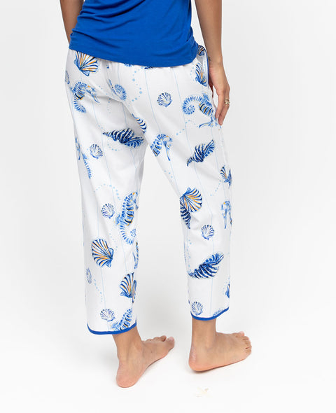 Essie Womens Seahorse Print Cropped Pyjama Bottoms