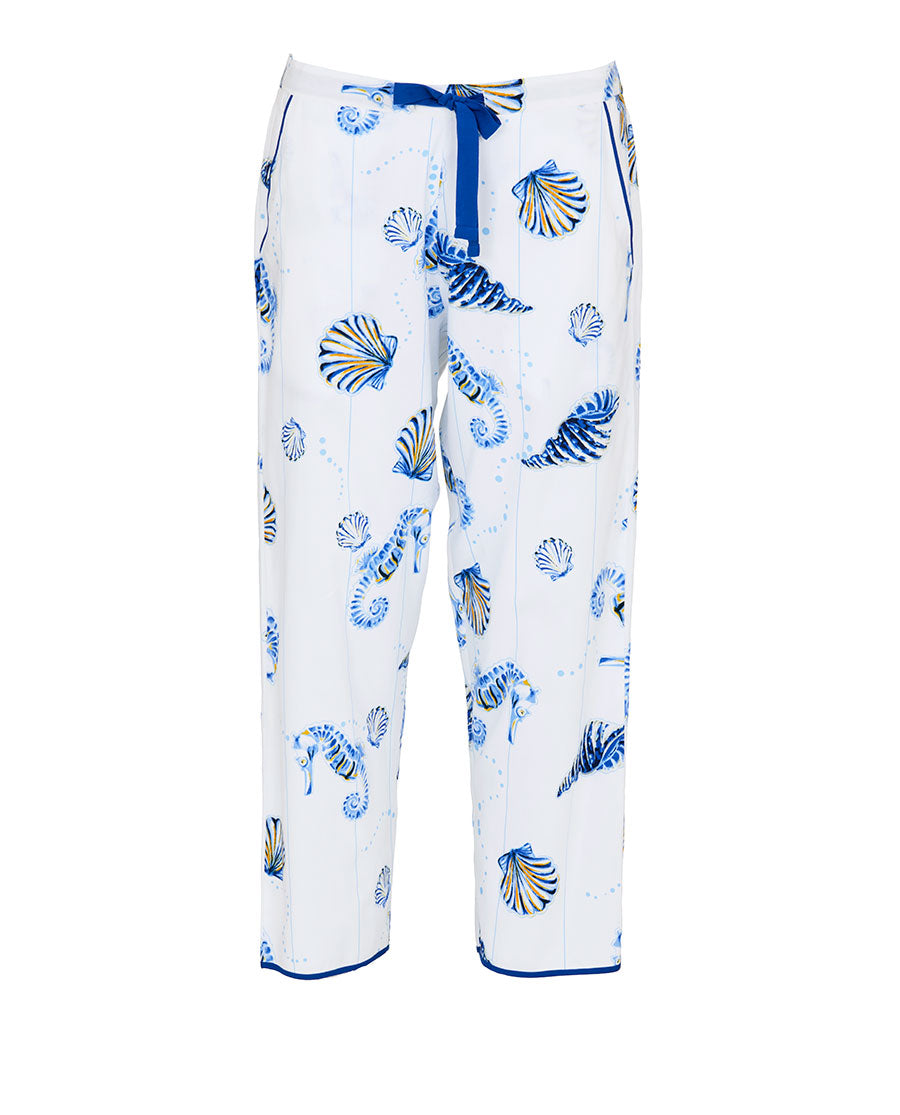 Essie Womens Seahorse Print Cropped Pyjama Bottoms