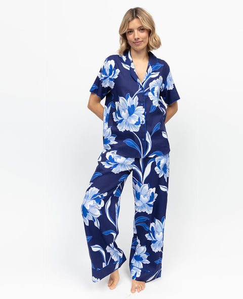 Essie Womens Floral Print Wide Leg Pyjama Set