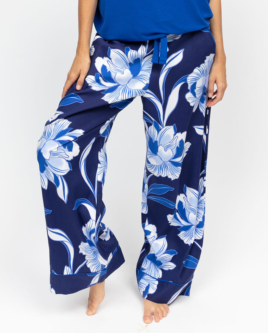 Essie Womens Floral Print Wide Leg Pyjama Bottoms