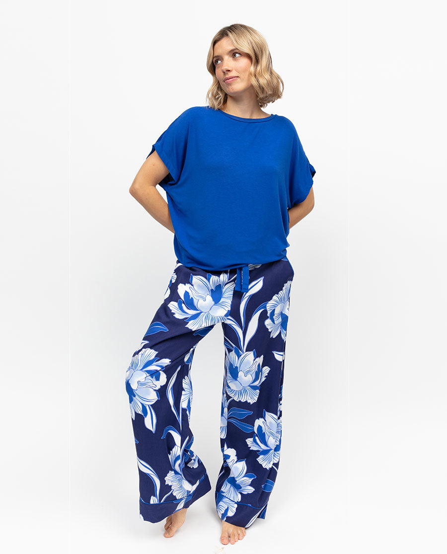 Essie Womens Floral Print Wide Leg Pyjama Bottoms