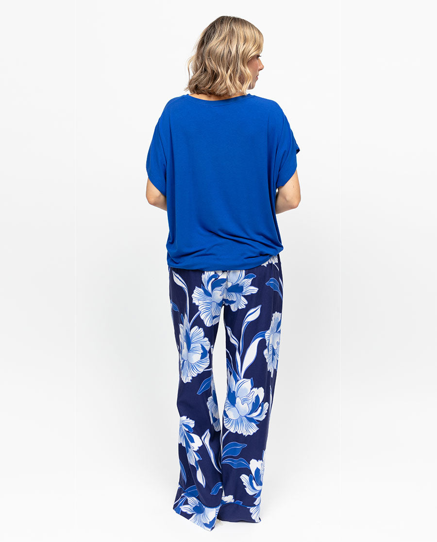 Essie Womens Floral Print Wide Leg Pyjama Bottoms