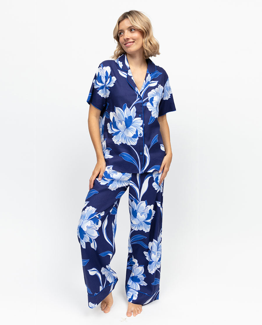 Essie Womens Floral Print Wide Leg Pyjama Bottoms