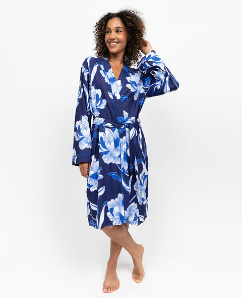 Essie Womens Floral Print Short Dressing Gown