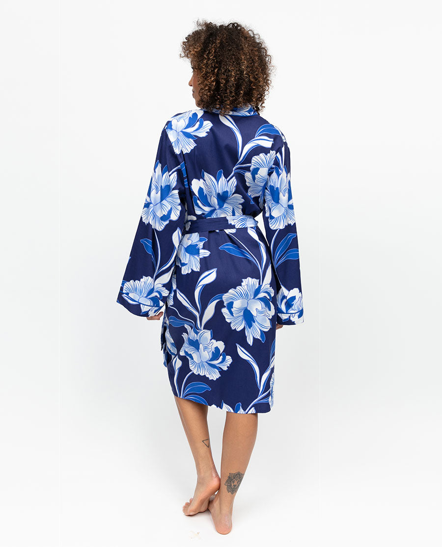 Essie Womens Floral Print Short Dressing Gown