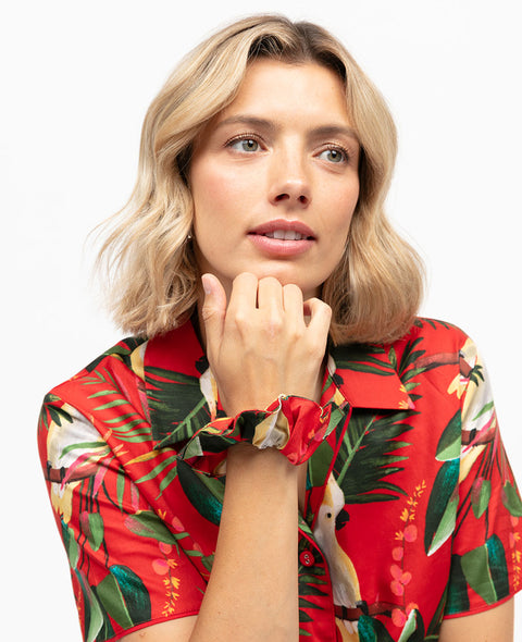 Tara Cockatoo Print Scrunchie