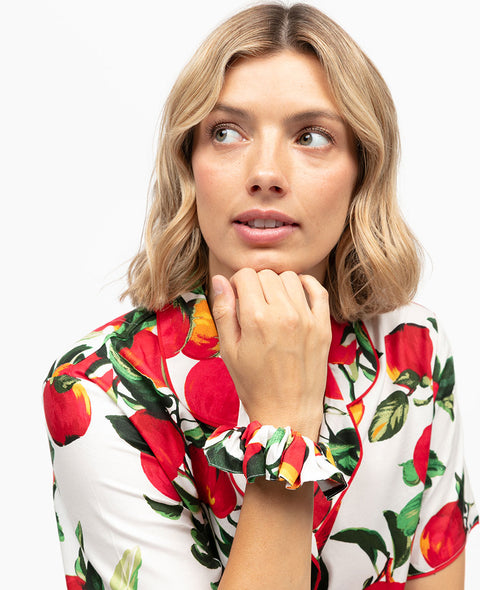 Tara Apple Print Scrunchie